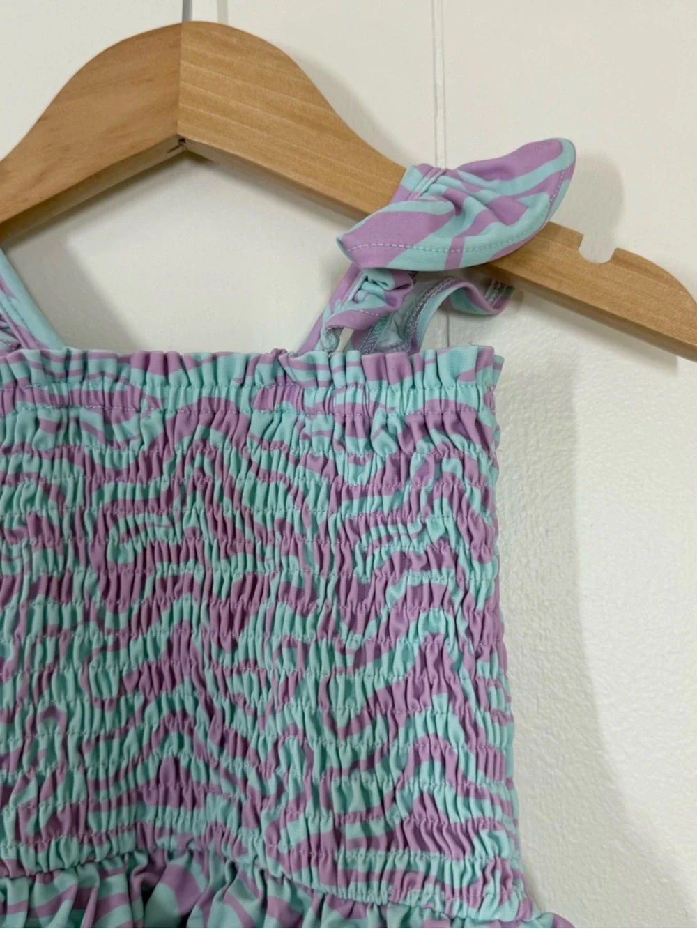 Caden Lane Smocked One Piece Swim Suit